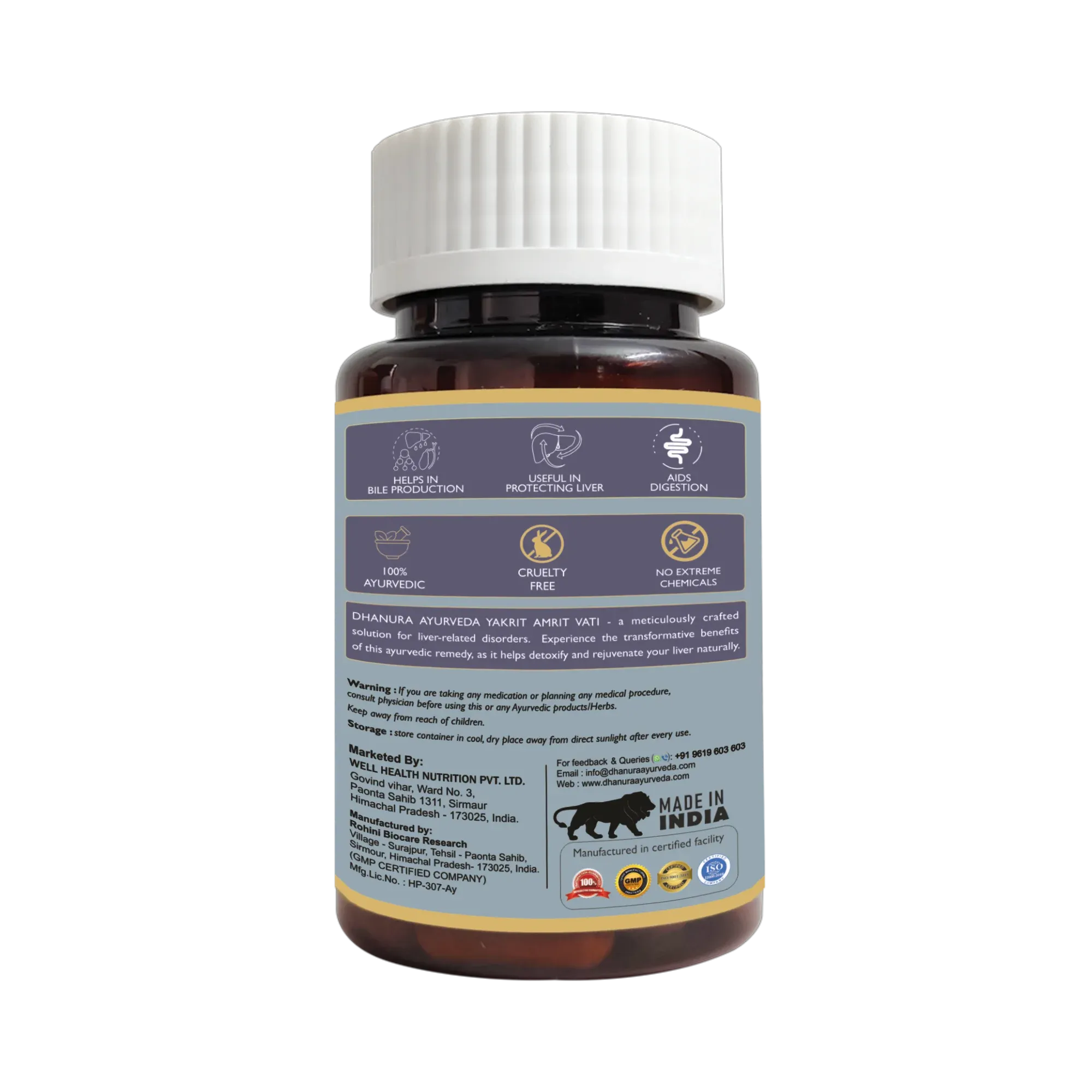 Dhanura Yakrit Amrit Vati - Ayurvedic Liver Detox Supplement